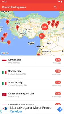 My Earthquake Alerts android App screenshot 2